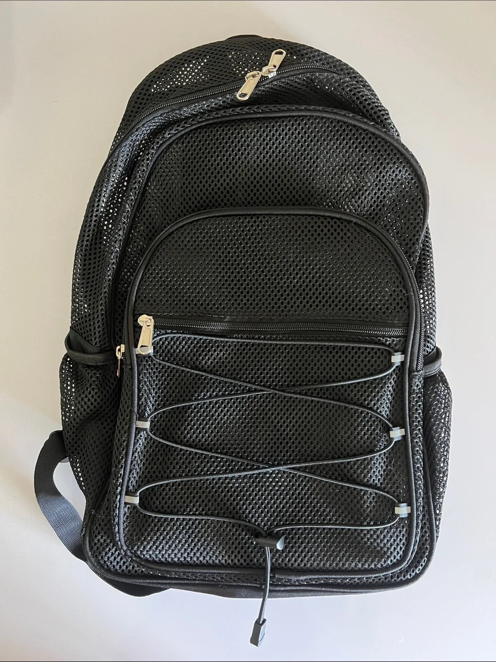 Black Mesh Casual Men's Backpack - Durable Everyday Bag